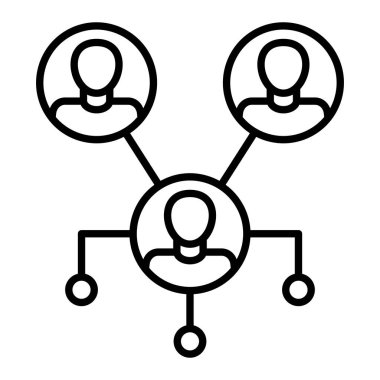 Şirket Yapısı simgesi, Basit Siyah ve Beyaz Vektör İllüstrasyonu