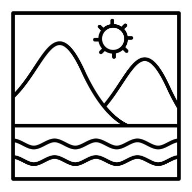 Resim Simgesi, Basit Siyah ve Beyaz Vektör İllüstrasyonu