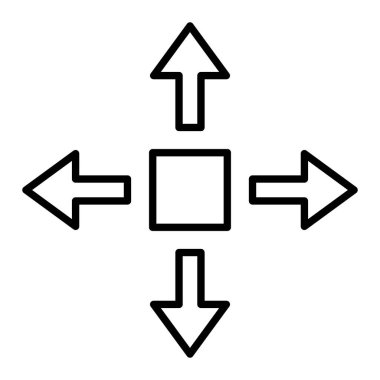 Simgeyi Yeniden Boyutlandır, Basit Siyah ve Beyaz Vektör İllüstrasyonu