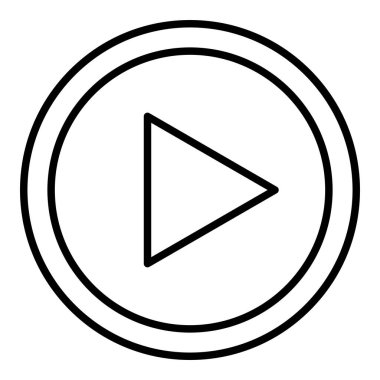 Simge Oynat, Basit Siyah ve Beyaz Vektör İllüstrasyonu