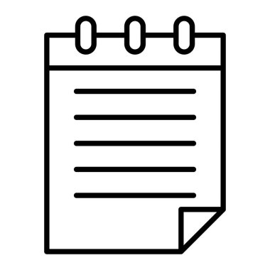 Not Simgesi, Basit Siyah ve Beyaz Vektör İllüstrasyonu