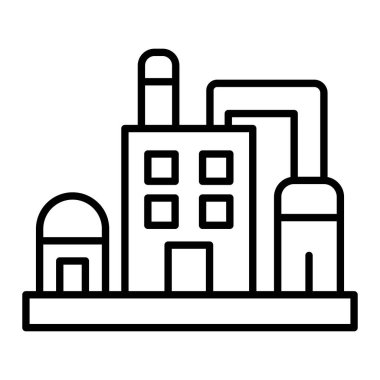 Sanayi Simgesi, Basit Siyah ve Beyaz Vektör İllüstrasyonu