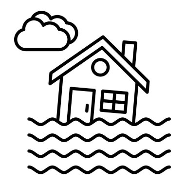 Sel Simgesi, Basit Siyah ve Beyaz Vektör İllüstrasyonu