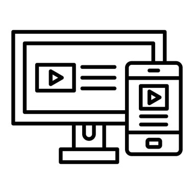 Yanıt Tasarım Simgesi, Basit Siyah ve Beyaz Vektör İllüstrasyonu