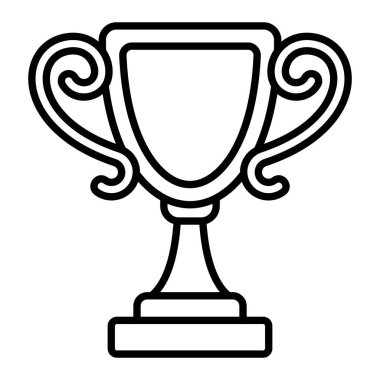 Ödül Simgesi, Basit Siyah ve Beyaz Vektör İllüstrasyonu