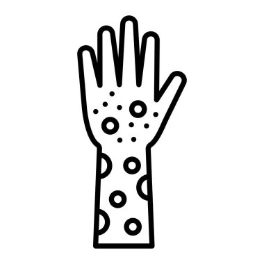 Cilt Döküntüsü Simgesi, Basit Siyah ve Beyaz Vektör İllüstrasyonu