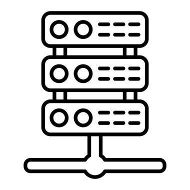 Sunucu satırı simgesi, Basit Siyah ve Beyaz Vektör İllüstrasyonu