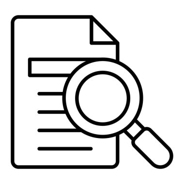 Dosya Çalışma Simgesi, Basit Siyah ve Beyaz Vektör İllüstrasyonu