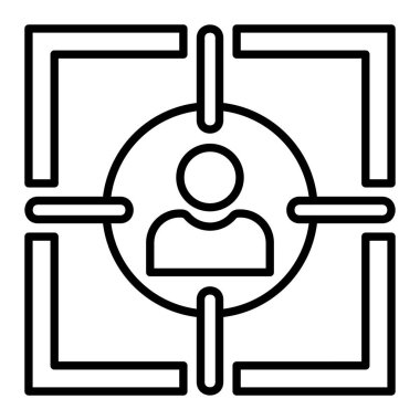 Simge Odakla, Basit Siyah ve Beyaz Vektör İllüstrasyonu