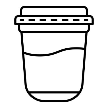 Yunan yoğurt hattı simgesi, Basit Siyah ve Beyaz Vektör İllüstrasyonu