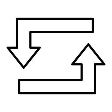 Tekrarlanan satır simgesi, Basit Siyah ve Beyaz Vektör İllüstrasyonu