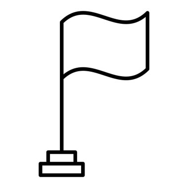 FLag Simgesi, Basit Siyah ve Beyaz Vektör İllüstrasyonu