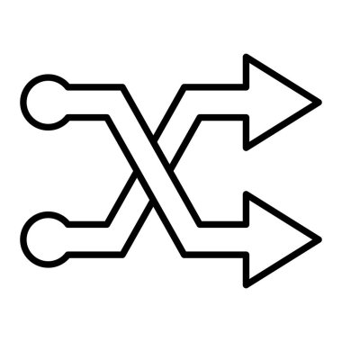 Simgeyi Karıştır, Basit Siyah ve Beyaz Vektör İllüstrasyonu