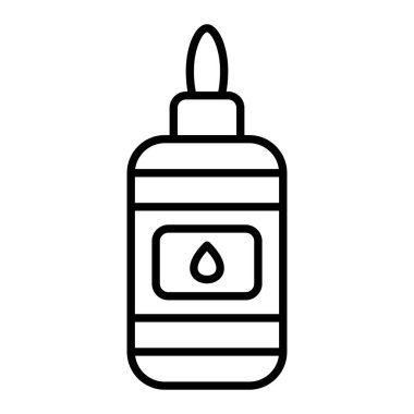 Yapıştırıcı Simgesi, Basit Siyah ve Beyaz Vektör İllüstrasyonu