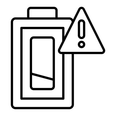 Uyarı Simgesi, Basit Siyah ve Beyaz Vektör İllüstrasyonu