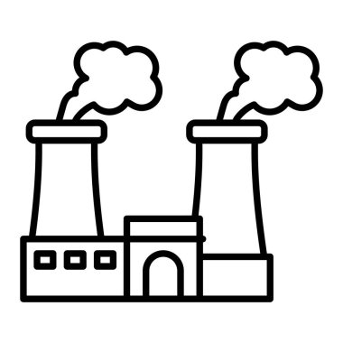 Nükleer Simge, Basit Siyah ve Beyaz Vektör İllüstrasyonu