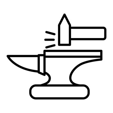 Örs Simgesi, Basit Siyah ve Beyaz Vektör İllüstrasyonu