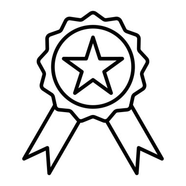 Kalite Simgesi, Basit Siyah ve Beyaz Vektör İllüstrasyonu