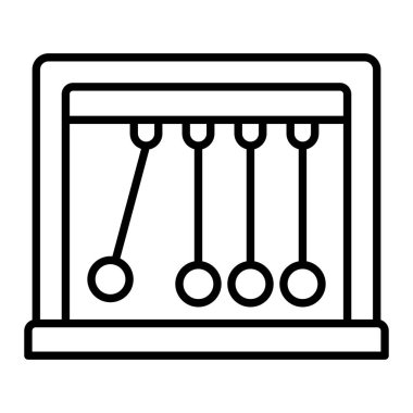 Newton Simgesi, Basit Siyah ve Beyaz Vektör İllüstrasyonu