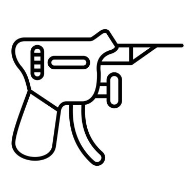 Maymuncuk Silah Simgesi, Basit Siyah ve Beyaz Vektör İllüstrasyonu