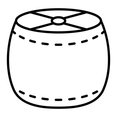 Pouf Simgesi, Basit Siyah ve Beyaz Vektör İllüstrasyonu