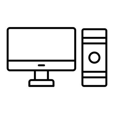 Bilgisayar Simgesi, Basit Siyah ve Beyaz Vektör İllüstrasyonu