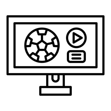 Canlı Simge, Basit Siyah ve Beyaz Vektör İllüstrasyonu