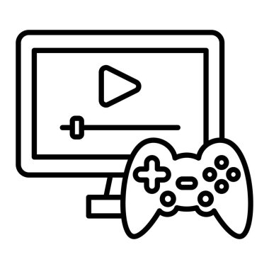 Akıcı Simge, Basit Siyah ve Beyaz Vektör İllüstrasyonu