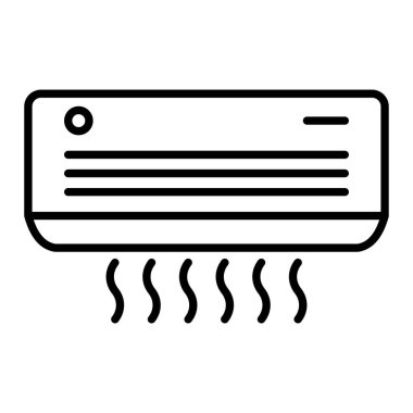 Klima Simgesi, Basit Siyah ve Beyaz Vektör İllüstrasyonu