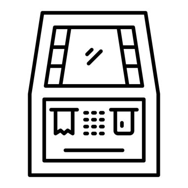 ATM satır simgesi, Basit Siyah ve Beyaz Vektör İllüstrasyonu