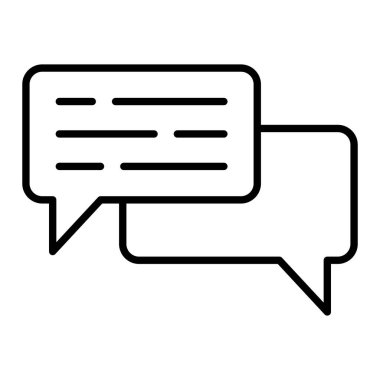 Sohbet Simgesi, Basit Siyah ve Beyaz Vektör İllüstrasyonu