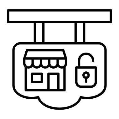 Açık Satır simgesi, Basit Siyah ve Beyaz Vektör İllüstrasyonu