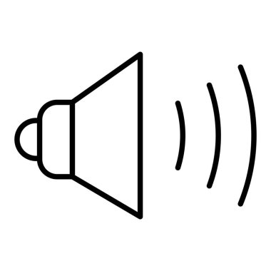 hoparlör çizgisi simgesi, basit siyah ve beyaz vektör illüstrasyonu