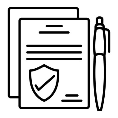 Politika Simgesi, Basit Siyah ve Beyaz Vektör İllüstrasyonu