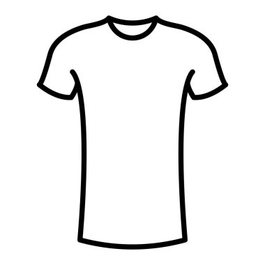 Gömlek Simgesi, Basit Siyah ve Beyaz Vektör İllüstrasyonu