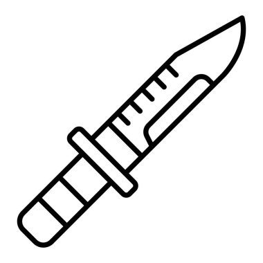 Bıçak Simgesi, Basit Siyah ve Beyaz Vektör İllüstrasyonu