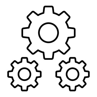 Vites Simgesi, Basit Siyah ve Beyaz Vektör İllüstrasyonu
