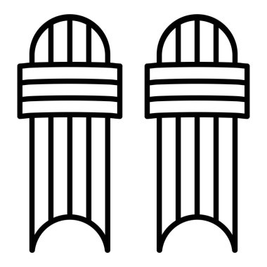 Cricket Pads çizgi simgesi, Basit Siyah ve Beyaz Vektör İllüstrasyonu