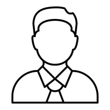 Menajer Simgesi, Basit Siyah ve Beyaz Vektör İllüstrasyonu