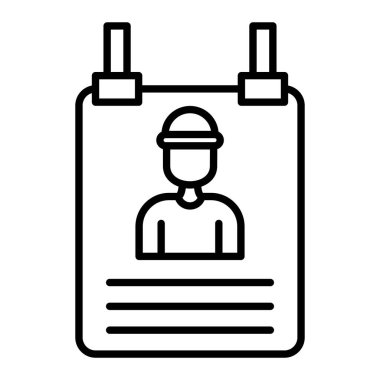 Aranan Simge, Basit Siyah ve Beyaz Vektör İllüstrasyonu