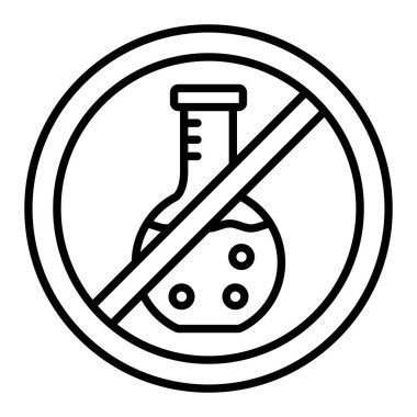 Yasak Simge, Basit Siyah ve Beyaz Vektör İllüstrasyonu