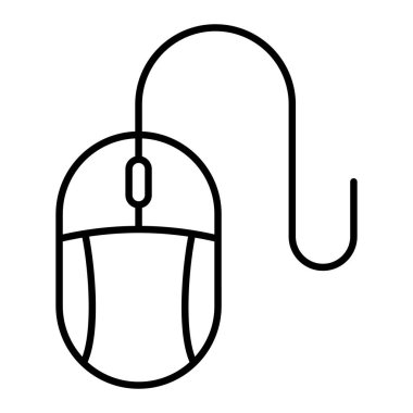 Fare Simgesi, Basit Siyah ve Beyaz Vektör İllüstrasyonu