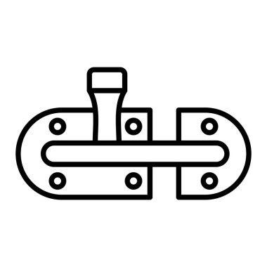 Latch Simgesi, Basit Siyah ve Beyaz Vektör İllüstrasyonu