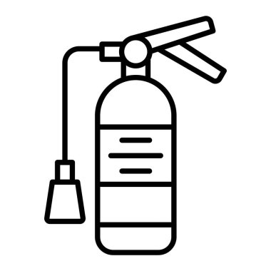 Yangın söndürücü Simgesi, Basit Siyah ve Beyaz Vektör İllüstrasyonu