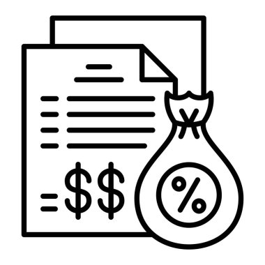 Fırsat çizgisi simgesi, Basit Siyah ve Beyaz Vektör İllüstrasyonu