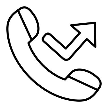 Cevaplanmamış Arama Simgesi, Basit Siyah ve Beyaz Vektör İllüstrasyonu