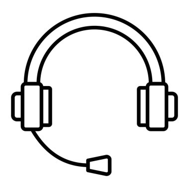 Destek Servisleri Simgesi, Basit Siyah ve Beyaz Vektör İllüstrasyonu