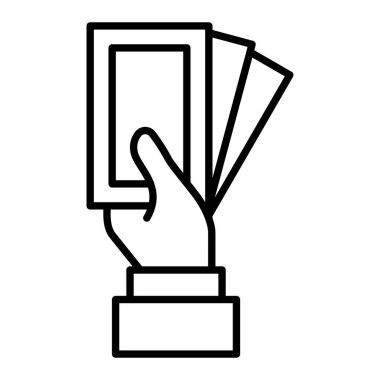 Para çizgisi simgesi, Basit Siyah ve Beyaz Vektör İllüstrasyonu