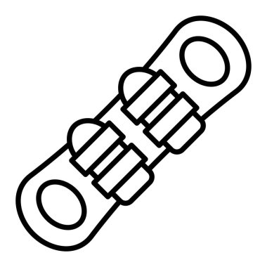 Snowboard Simgesi, Basit Siyah ve Beyaz Vektör İllüstrasyonu