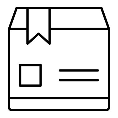 Teslimat kutusu simgesi, Basit Siyah ve Beyaz Vektör İllüstrasyonu